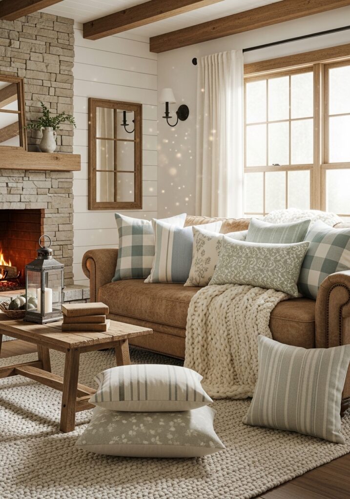 Cozy Throw Pillows in Muted Patterns