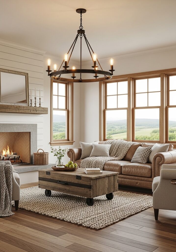 Statement Light Fixtures with Farmhouse Charm