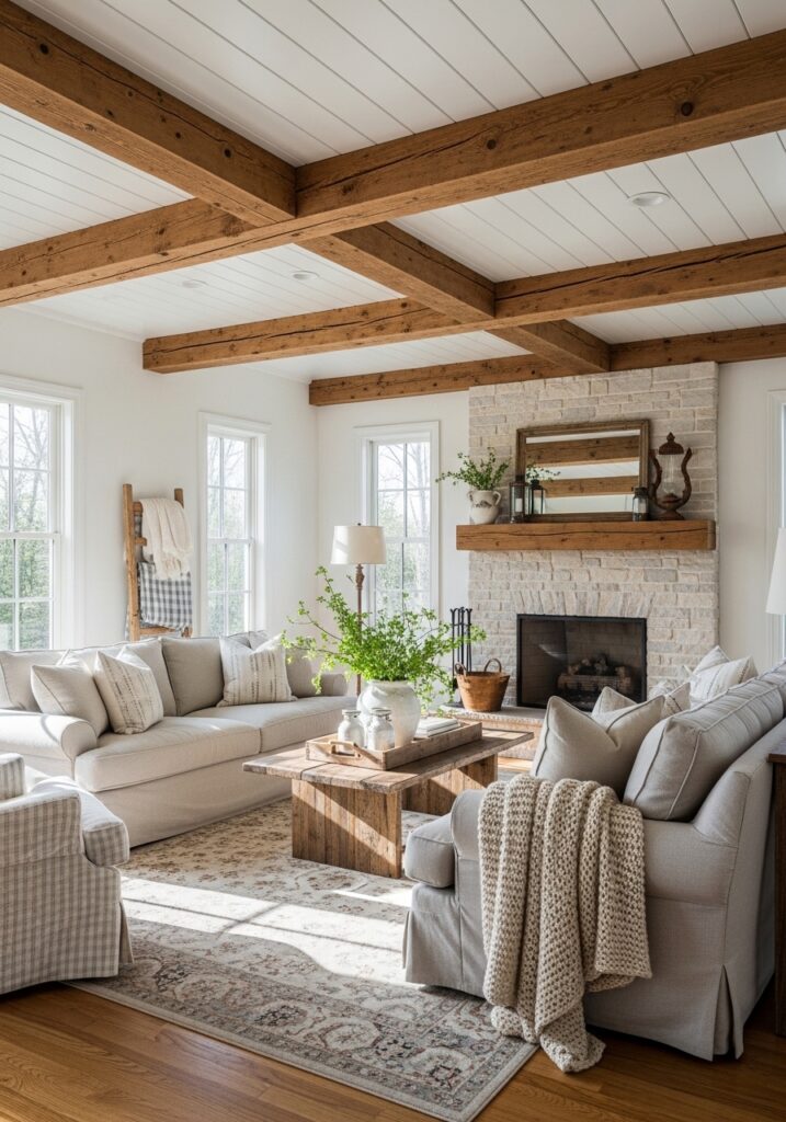 Warm Wood Ceiling Beams