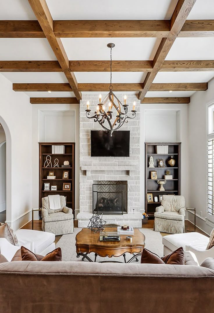 Warm Wood Ceiling Beams