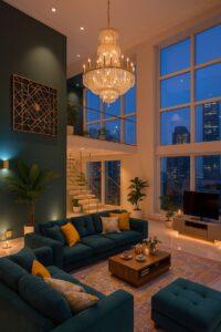 Add a Curved Velvet Sofa for Modern Glam