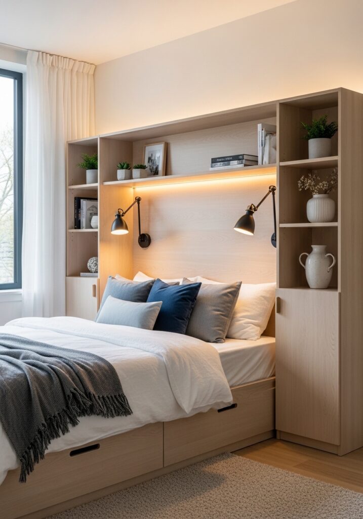 Beautiful Headboard Ideas to Elevate Your Bedroom Built-In Headboard with Storage