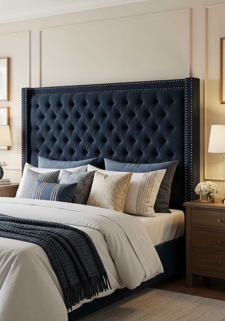 Beautiful Headboard Ideas to Elevate Your Bedroom Upholstered Headboard with Nail head Trim