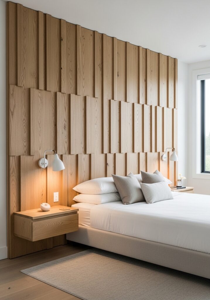 Beautiful Headboard Ideas to Elevate Your Bedroom Wooden Panel Headboard for Natural Warmth