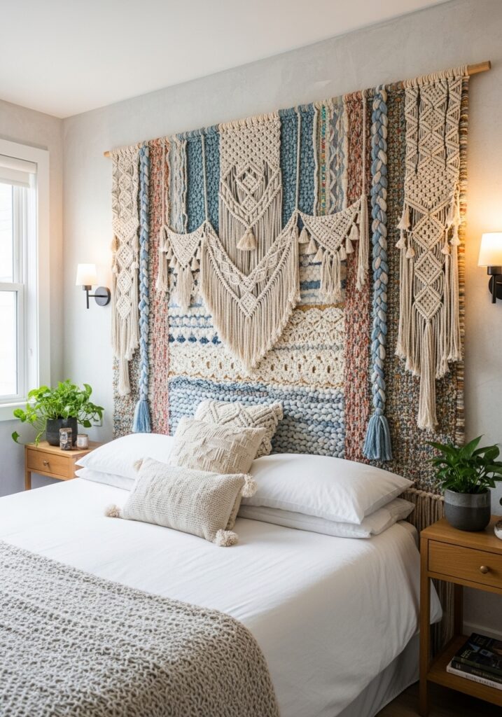Beautiful Headboard Ideas to Elevate Your Bedroom Woven Fabric or Textile Headboard