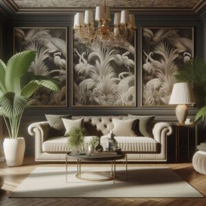 Feature Deco-Inspired Wallpaper in One Zone