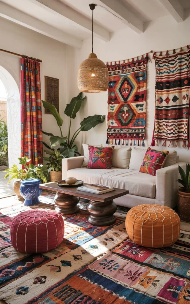 Indian textiles, Moroccan rugs, Turkish pillows, or South American woven baskets