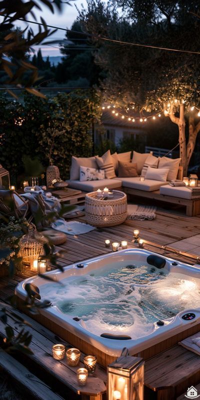 Jacuzzi Outdoor with Fire Feature