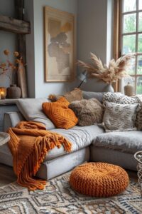 Layering with Throw Blankets and Pillows for Personal Touch