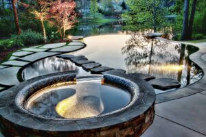 Luxury Stone-Clad Jacuzzi Outdoor