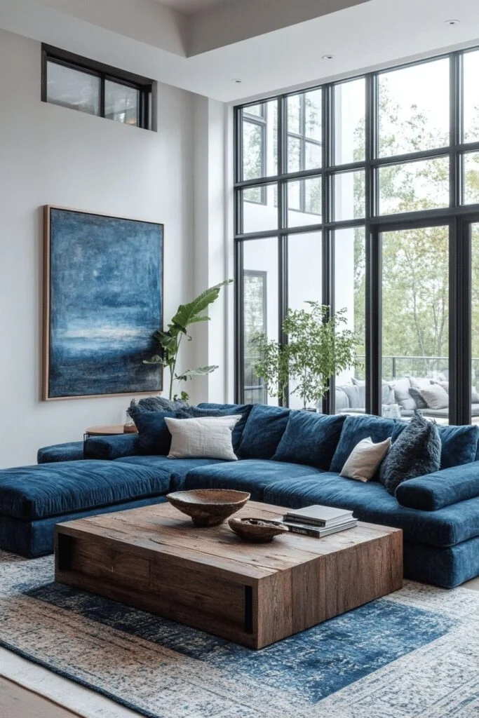 Navy Blue Sofa Set Ideas for Elegant Living Rooms