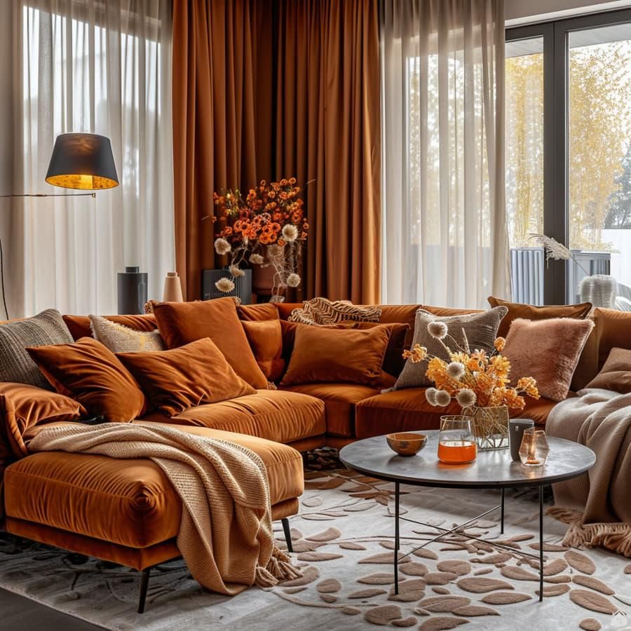 Orange Sofa Sets That Add Character to Living Room Interiors