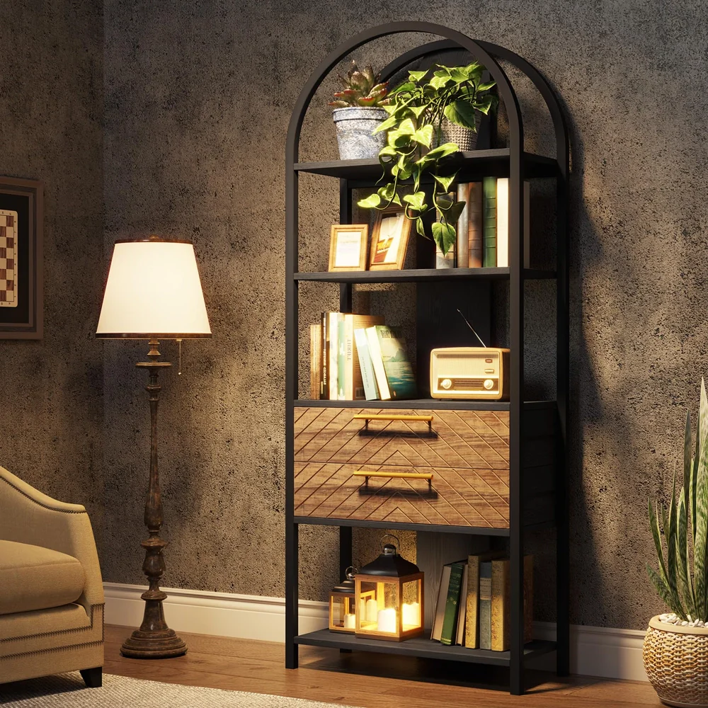 Rustic Wood Bookshelves for Warmth and Texture