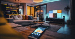 Tech-Integrated Smart Living Rooms