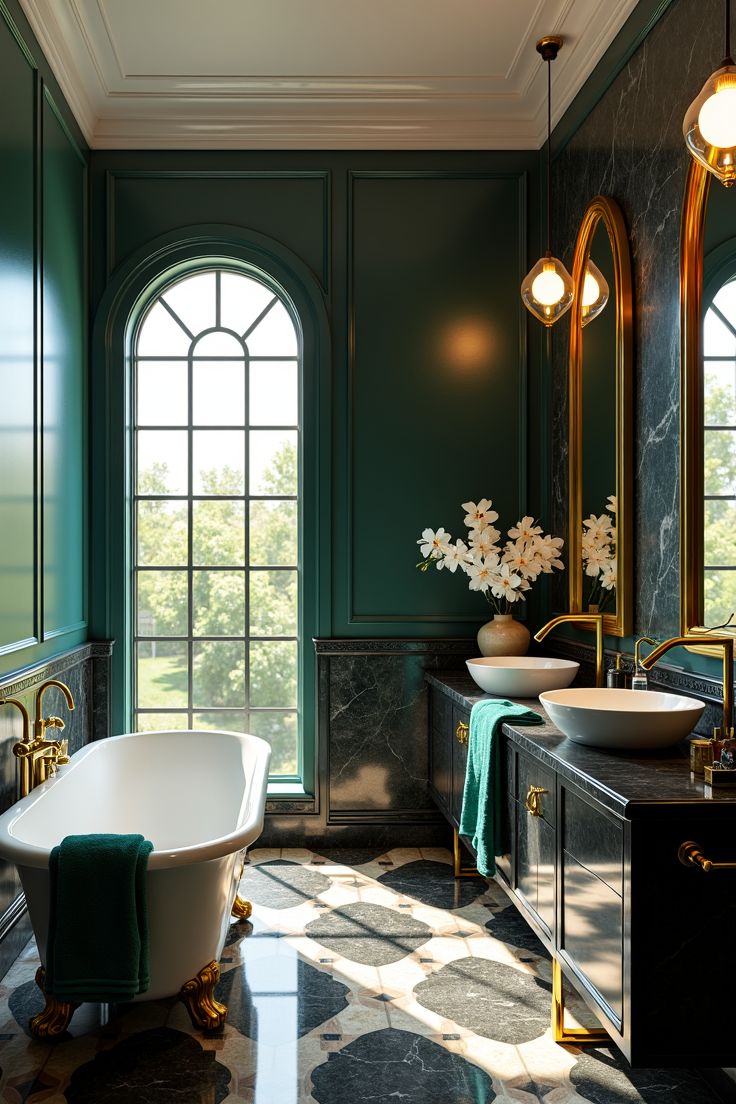Turn the Bathroom into a Modern Art Deco Spa