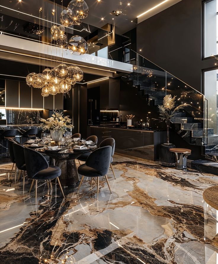 Use Dramatic Marble (or Marble-Look) Surfaces