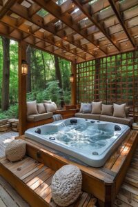 Wooden Deck Jacuzzi for Natural Warmth