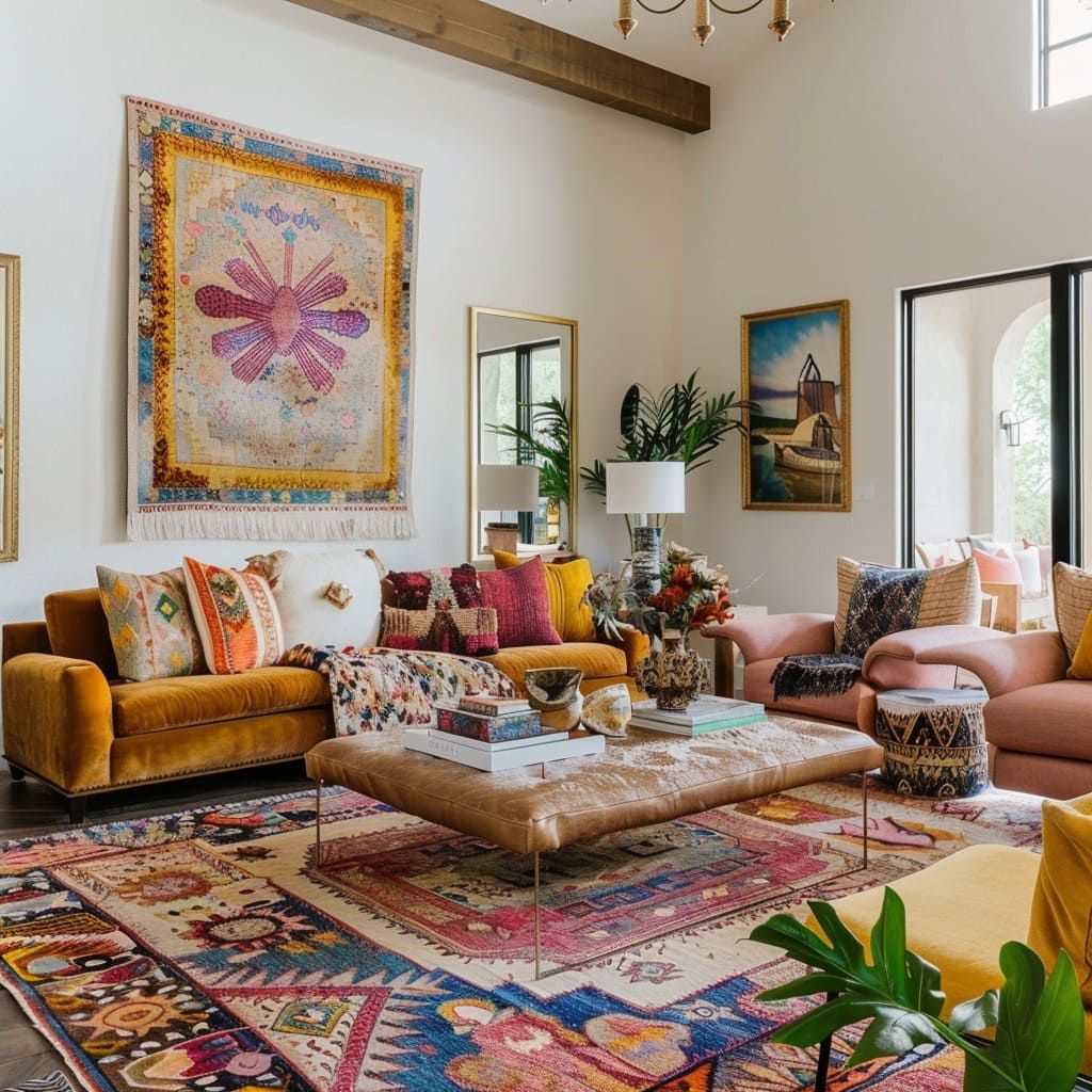 lived-in feel. A Bohemian living room