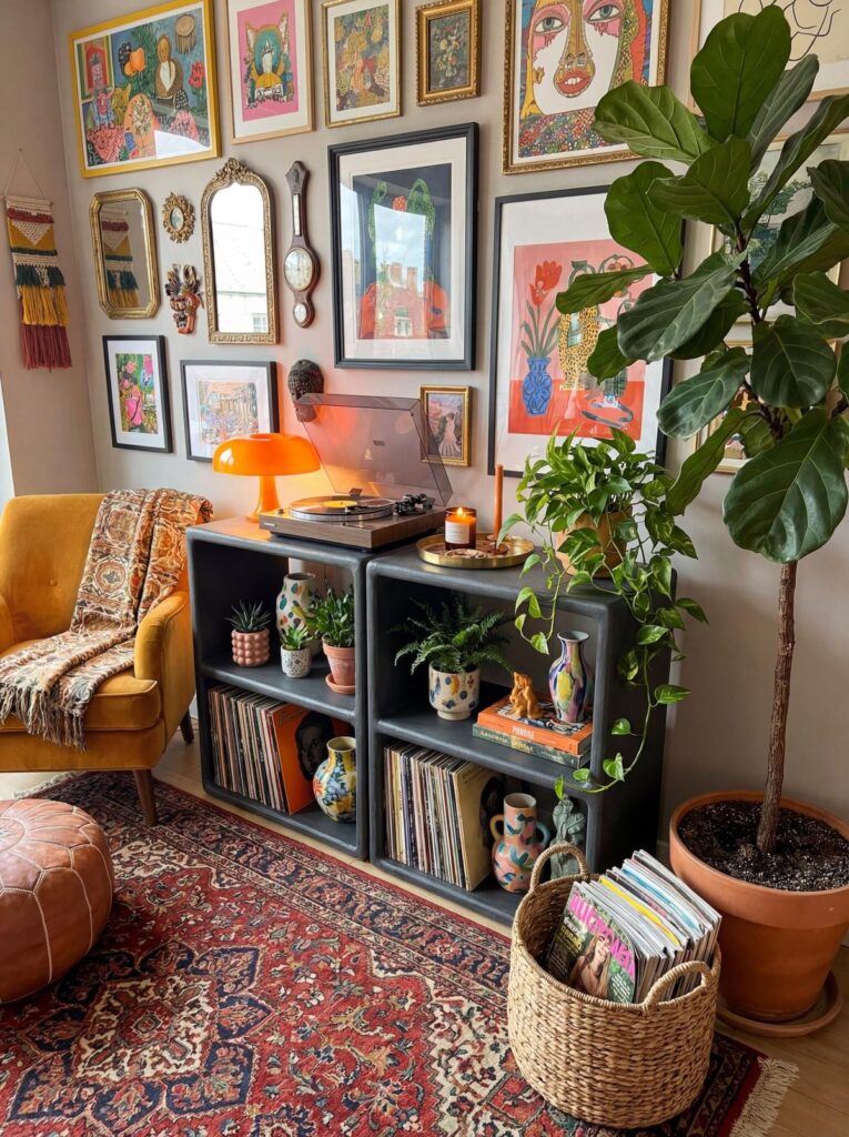 rattan furniture, wooden shelves, or woven baskets