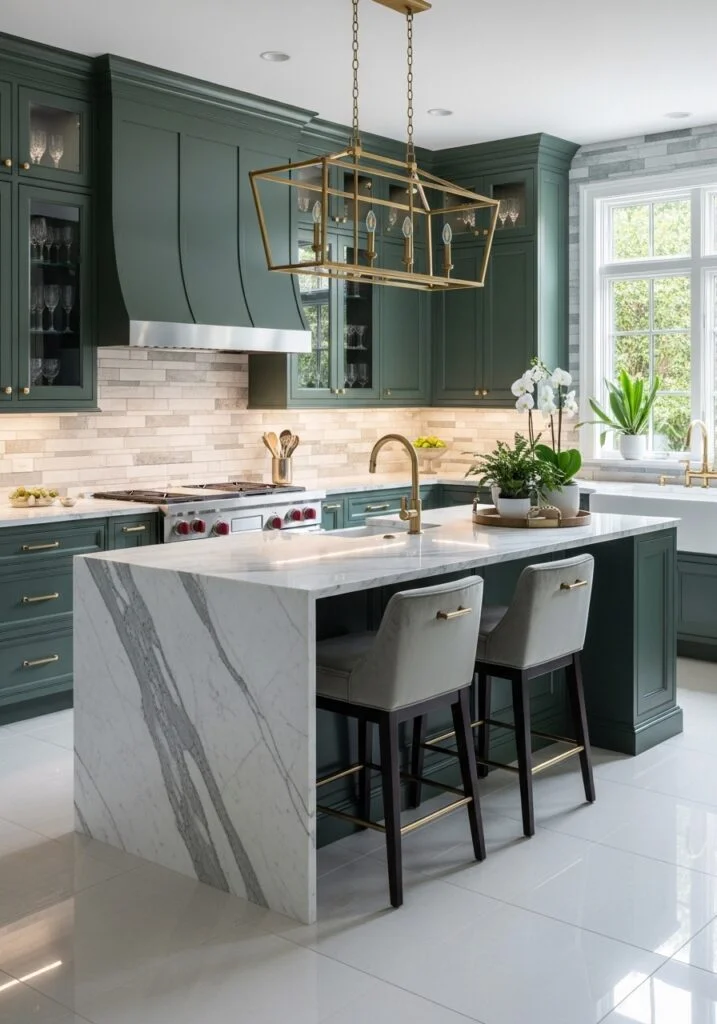 10. Emerald Green Marble and Natural Stone Pairings