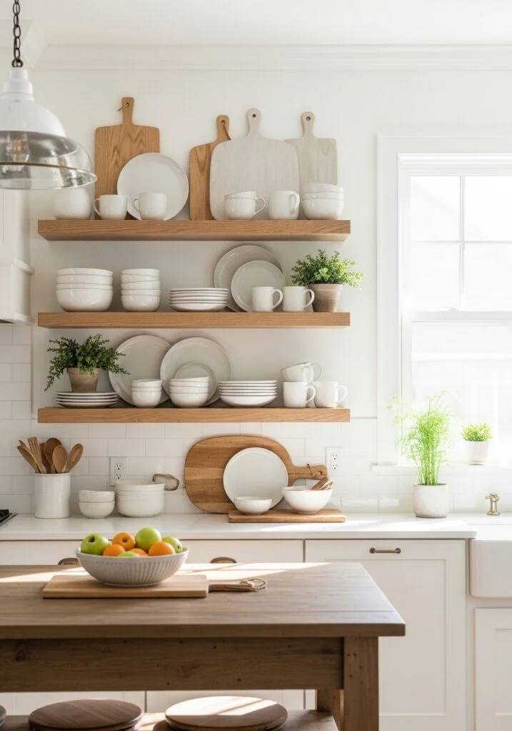 10. Open Shelving with Styled Decor