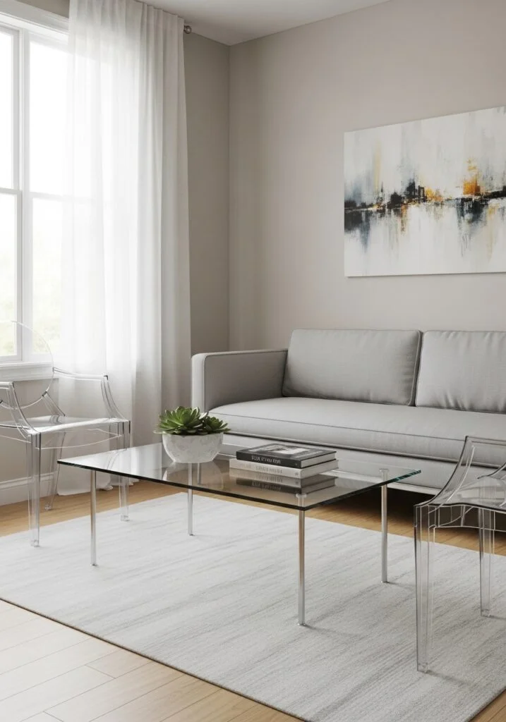 11. Choose Glass or Transparent Furniture