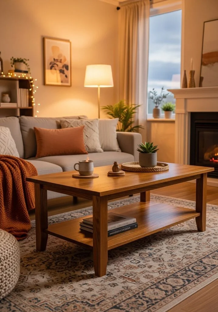 11. Incorporate Wooden Coffee Tables