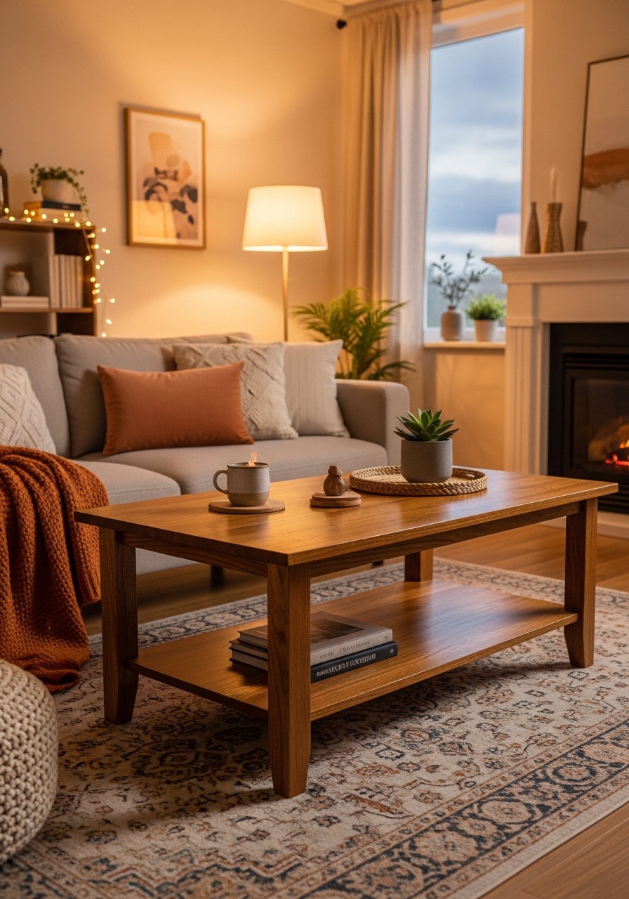 11. Incorporate Wooden Coffee Tables