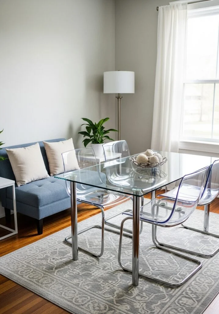 12. Use Transparent or Glass Furniture