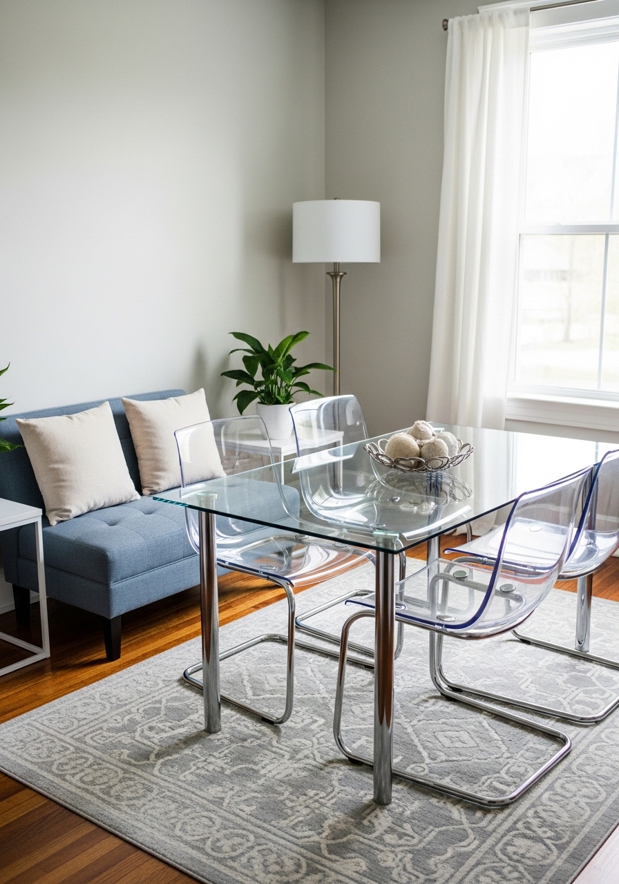 12. Use Transparent or Glass Furniture