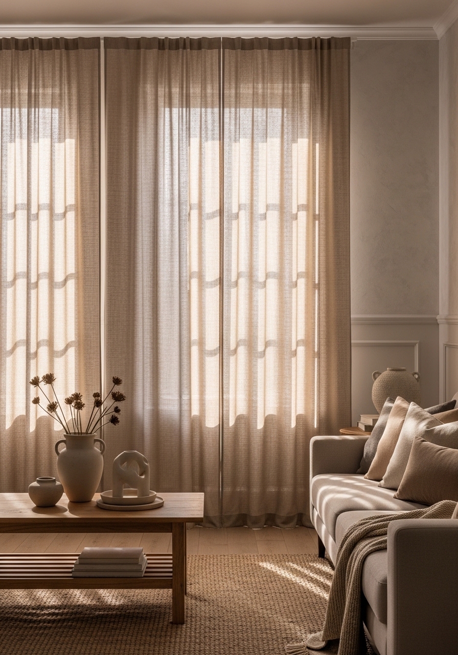 13. Choose Neutral Curtains with Texture