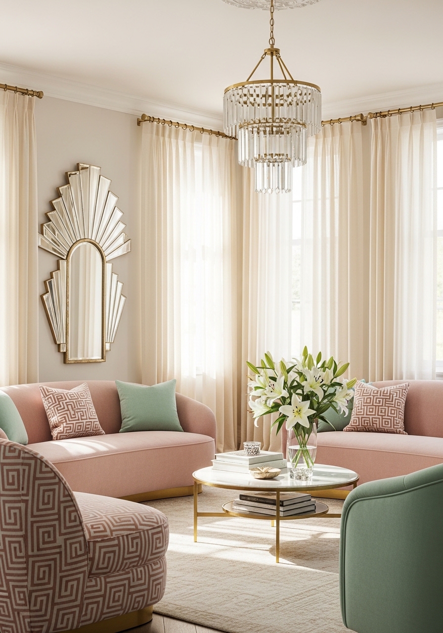 13. Layered Sheer Curtains with Metallic Rods