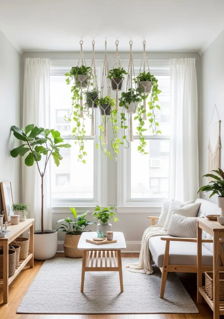 14. Bring in Greenery to Open Corners