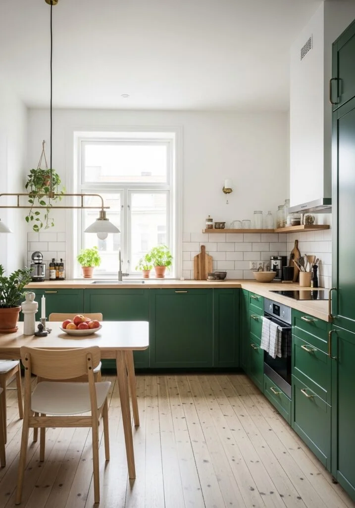 14. Emerald Green Scandinavian Warmth