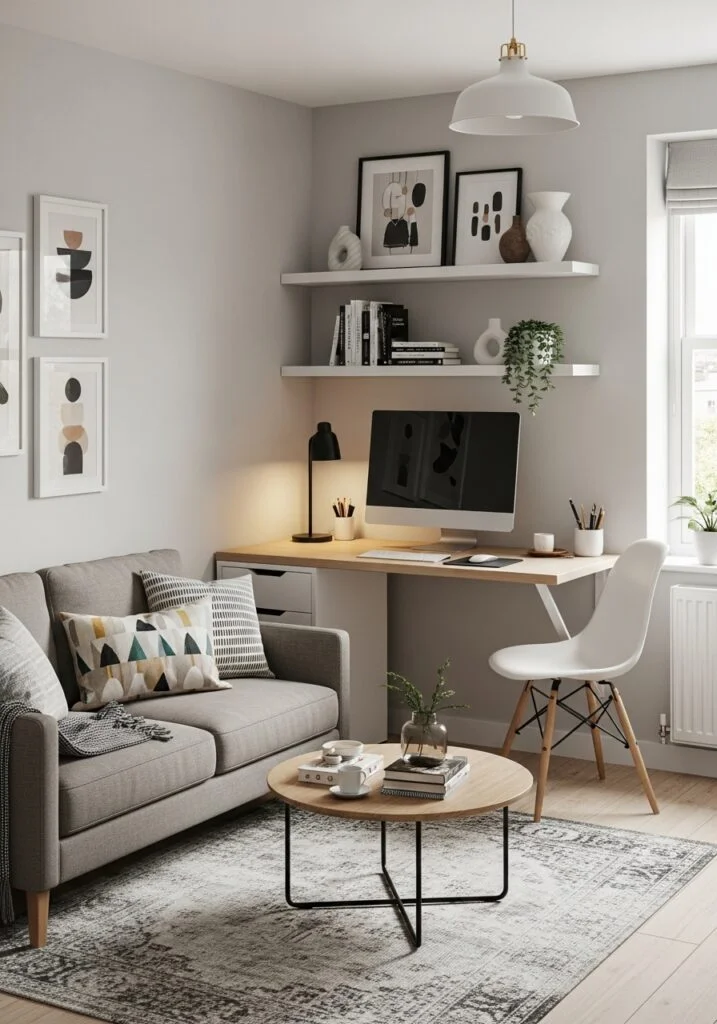 15. Hybrid Work-From-Home Living Room Plan