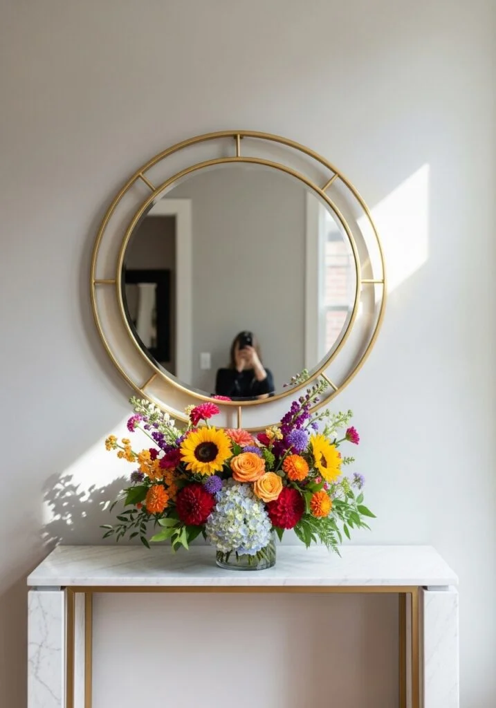 15. Marble Console Entry Styling