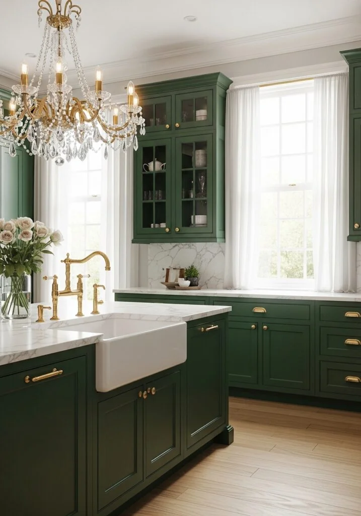 16. Emerald Green Brass and Gold Luxury