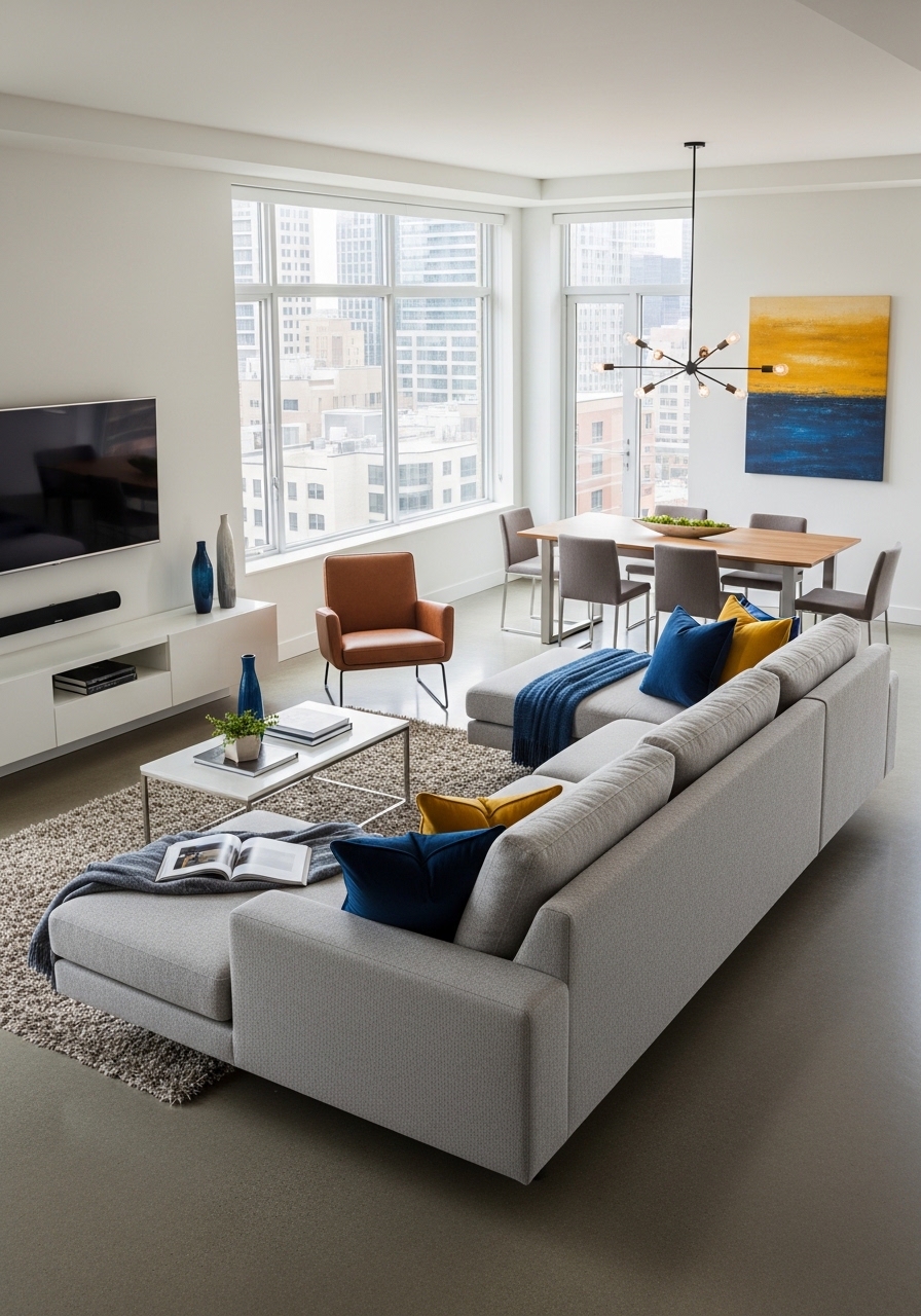 16. Try a Floating Sectional for Open Plans