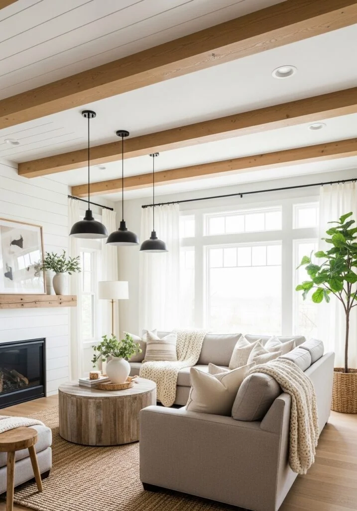 2. Statement Wood Ceiling Beams