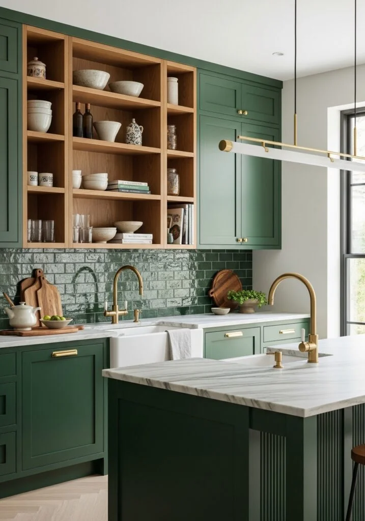 21. Emerald Green Mixed Material Sophistication