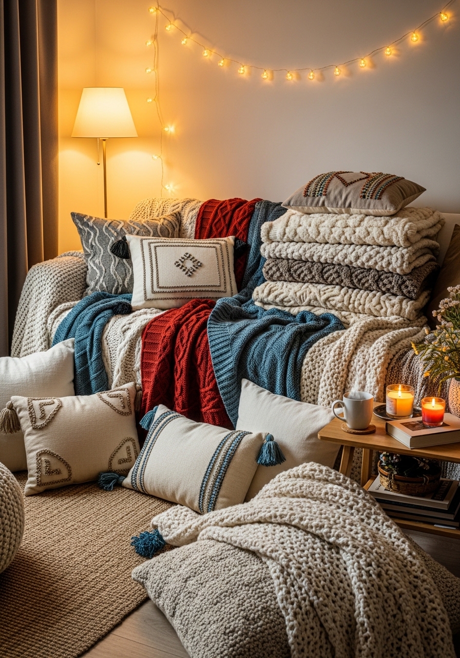 24. Add Cozy Throw Layers