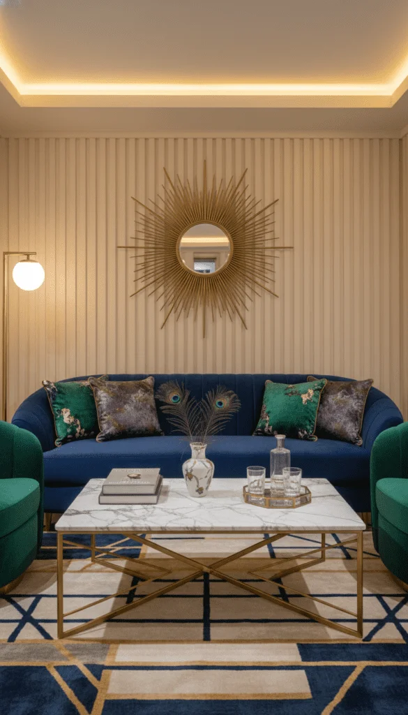 3. Slim Marble Coffee Table with Open Base