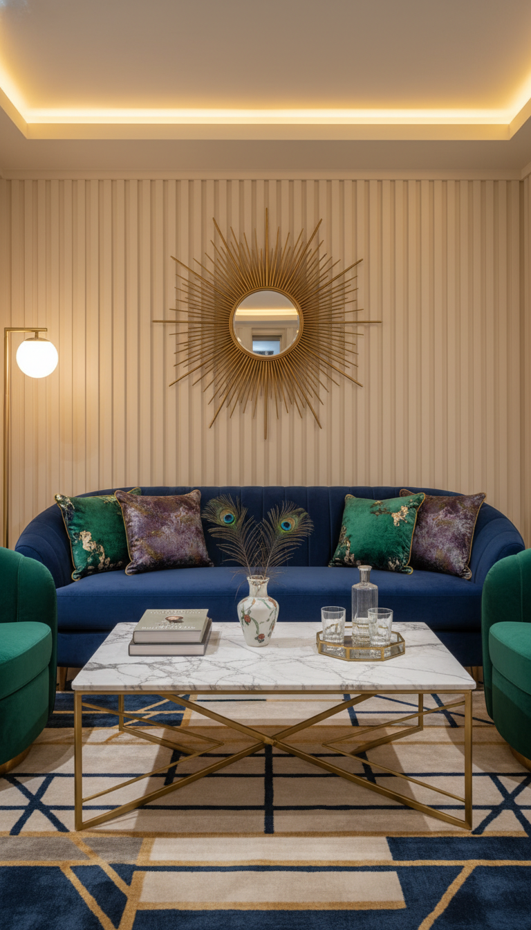 3. Slim Marble Coffee Table with Open Base