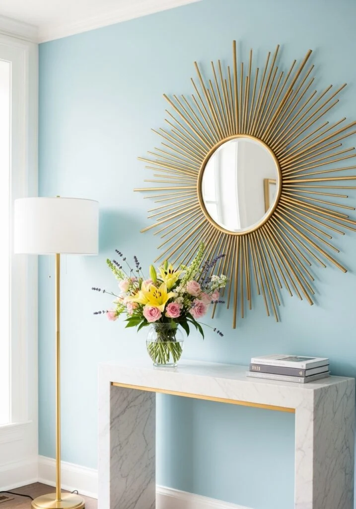 3. Statement Art Deco Mirror for Light Expansion