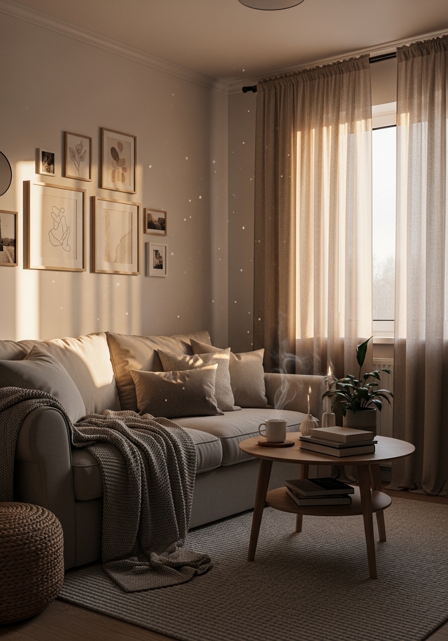 4. Hang Floor-to-Ceiling Curtains