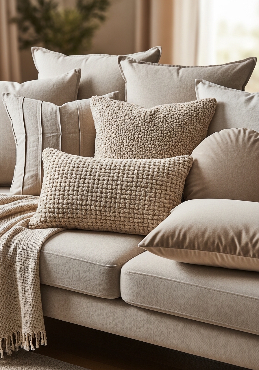 4. Incorporate Textured Throw Pillows