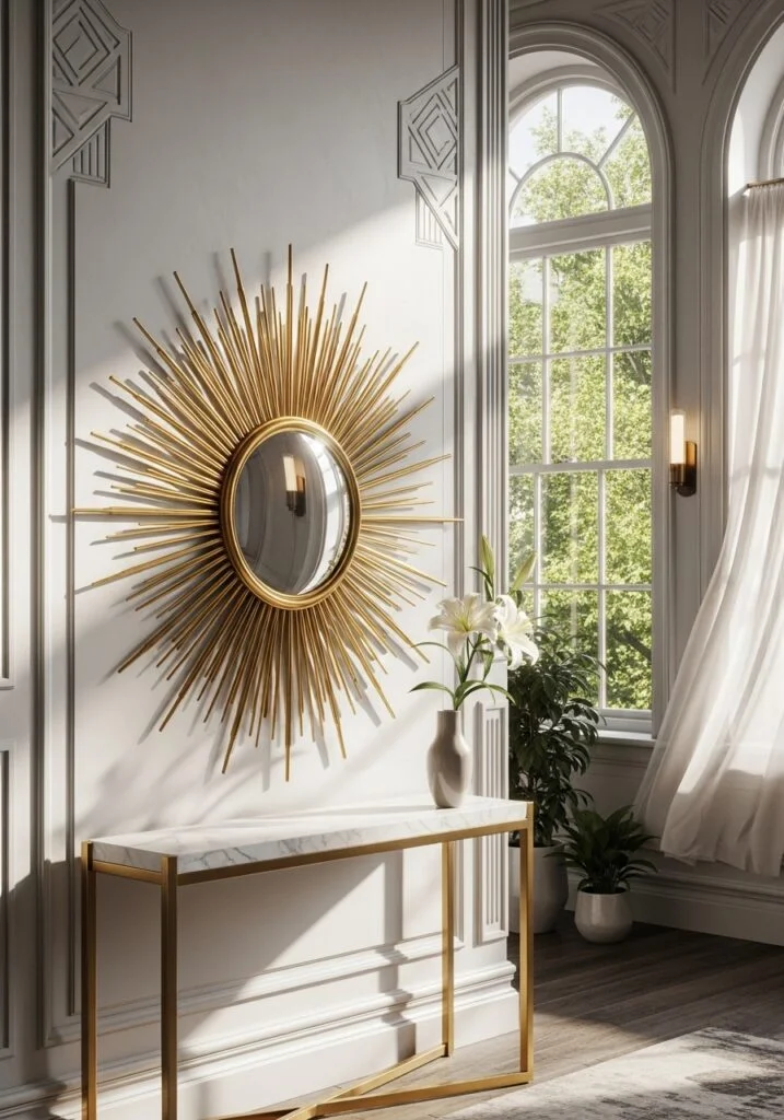 4. Statement Sunburst Mirror Placement