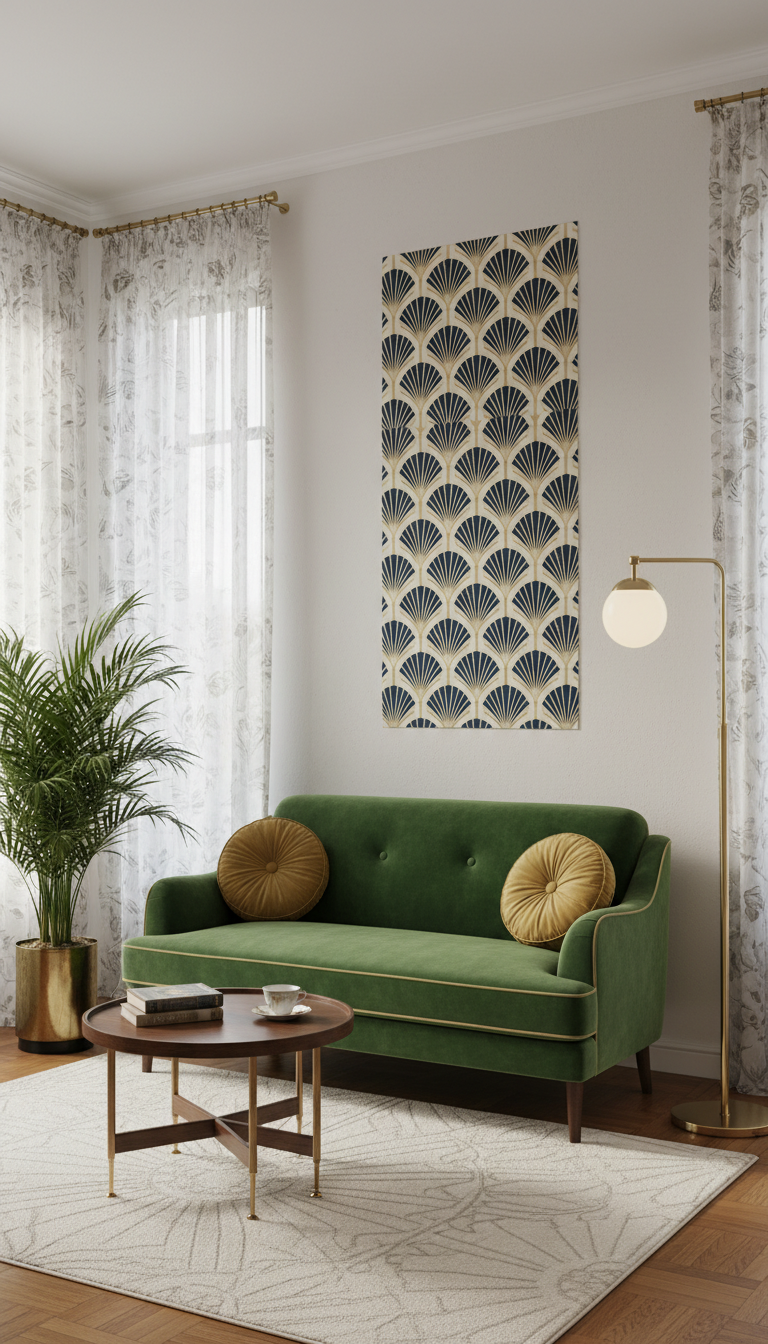 4. Vertical Geometric Wallpaper Accent