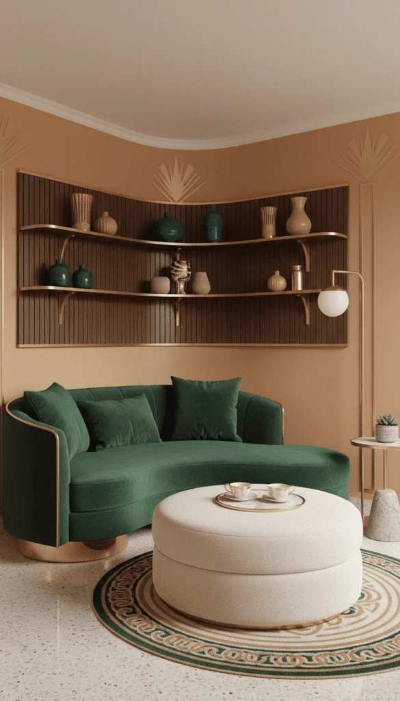 5. Compact Curved Loveseat for Better Flow