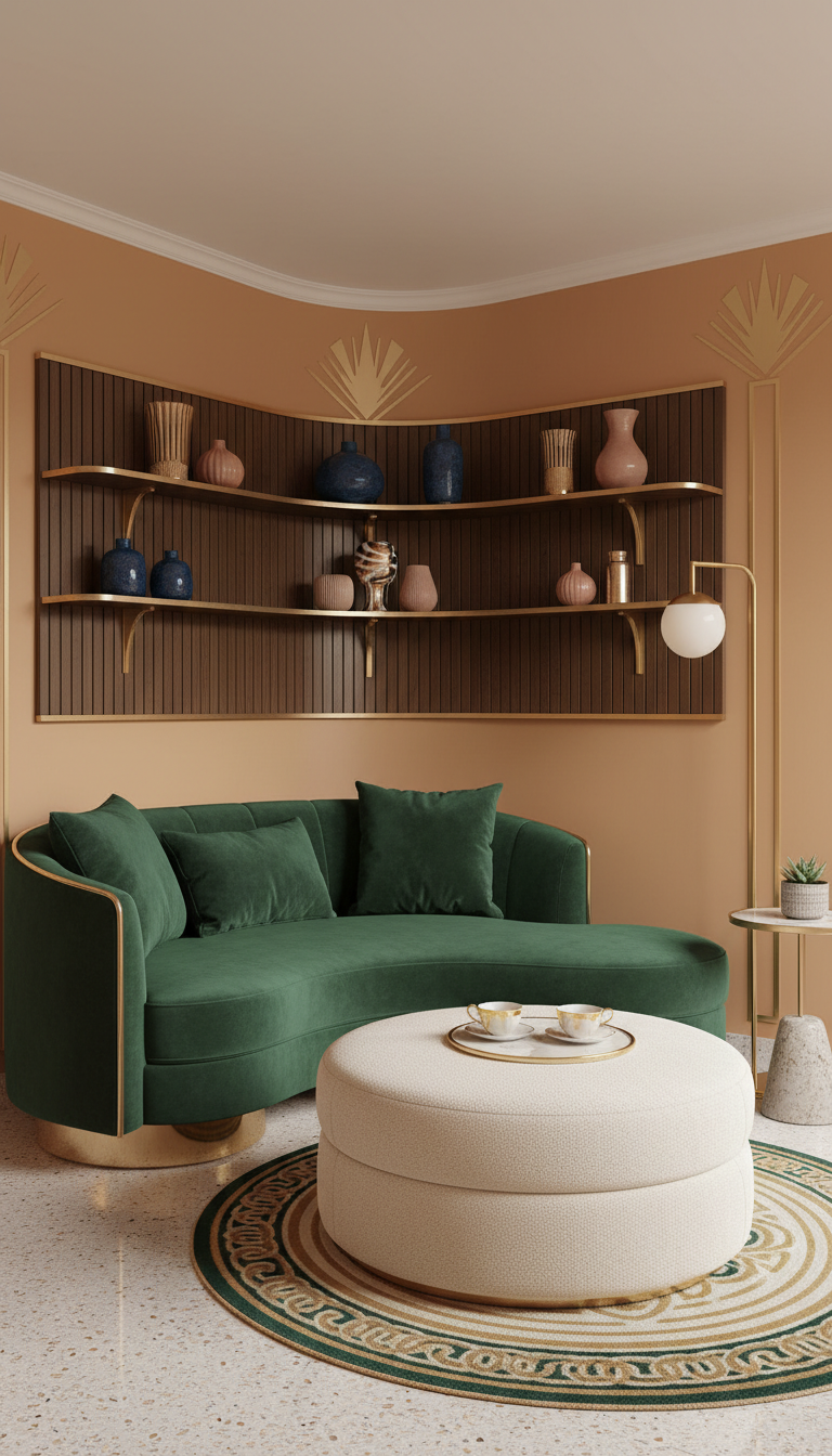 5. Compact Curved Loveseat for Better Flow